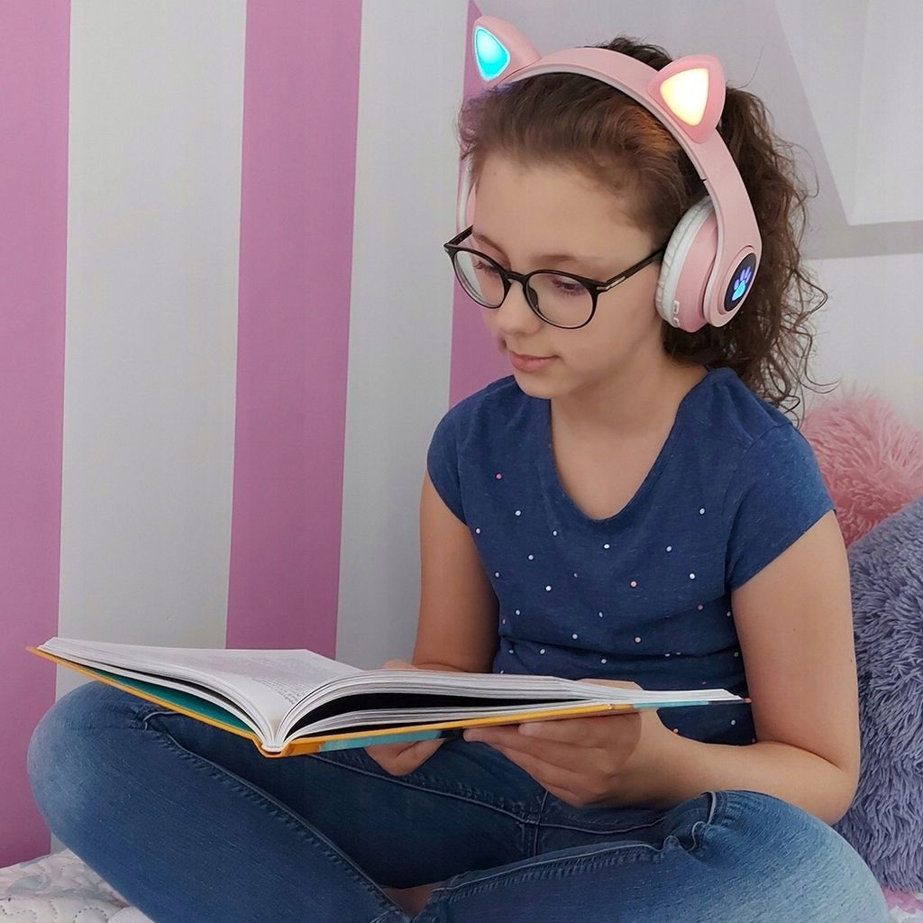 Bezdrôtové Slúchadlá Mačacie Uši Svietiace Rgb Bluetooth Obrázok produktu 4