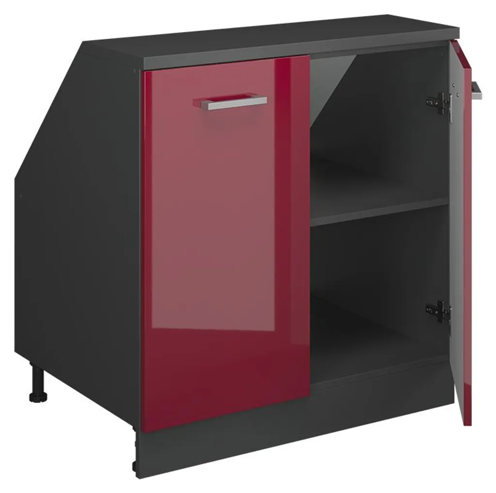 Optimisation rangement mansarde : Meuble bas Vicco Rion Rouge 80x81,6 cm - 4