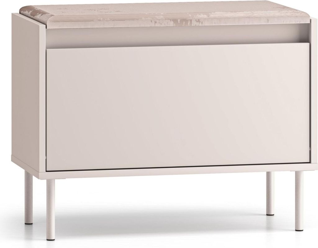 Selsey DIOCE – Schuhbank mit Klappe, Kaschmirgrau, 69 cm Produktbild 