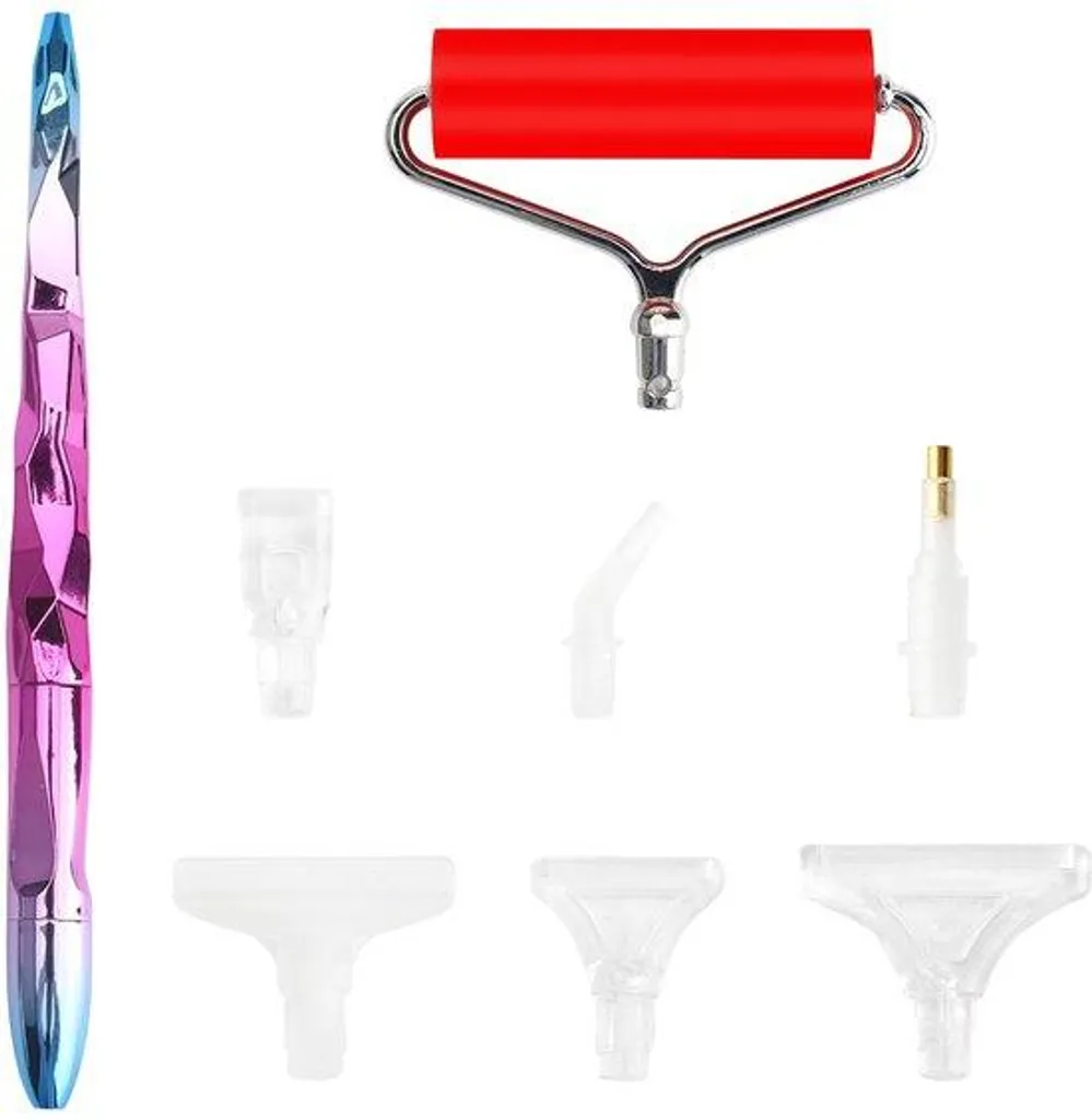 Kit Peinture Diamant avec Pointe Métallique et Embout à 6 Trous DIY