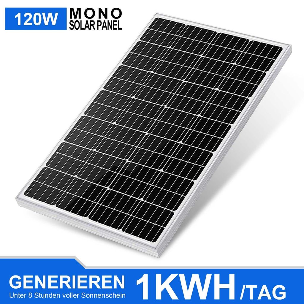 120W Solarpanel Solarmodul Mono Photovoltaik für Boot Wohnmobil Balkonkraftwerk 0% MwSt