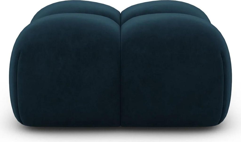 Samtstoff Pouf Valora Mitternachtsblau