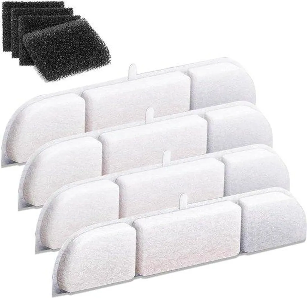 Filtres pour fontaine à eau chat : Lot de 4 recharges charbon actif purifiant