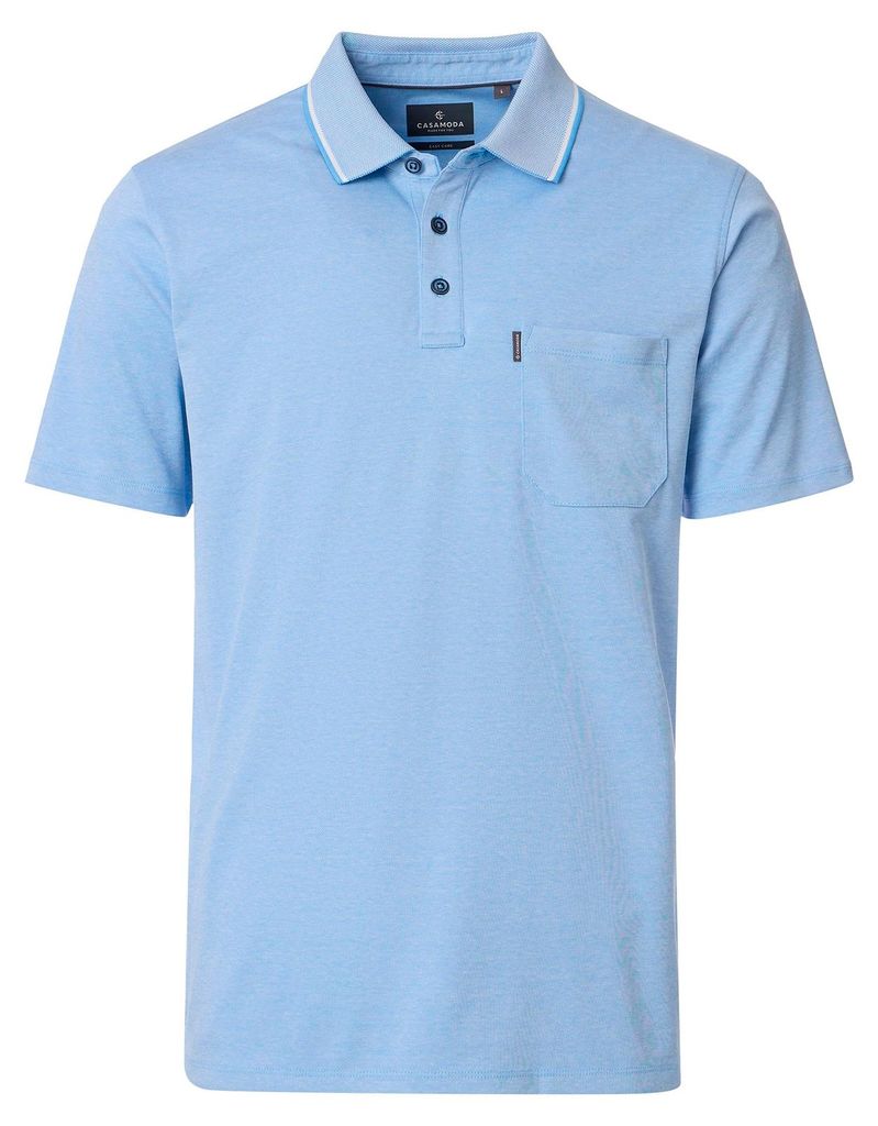 CasaModa XXL Poloshirt easy care hellblau melange