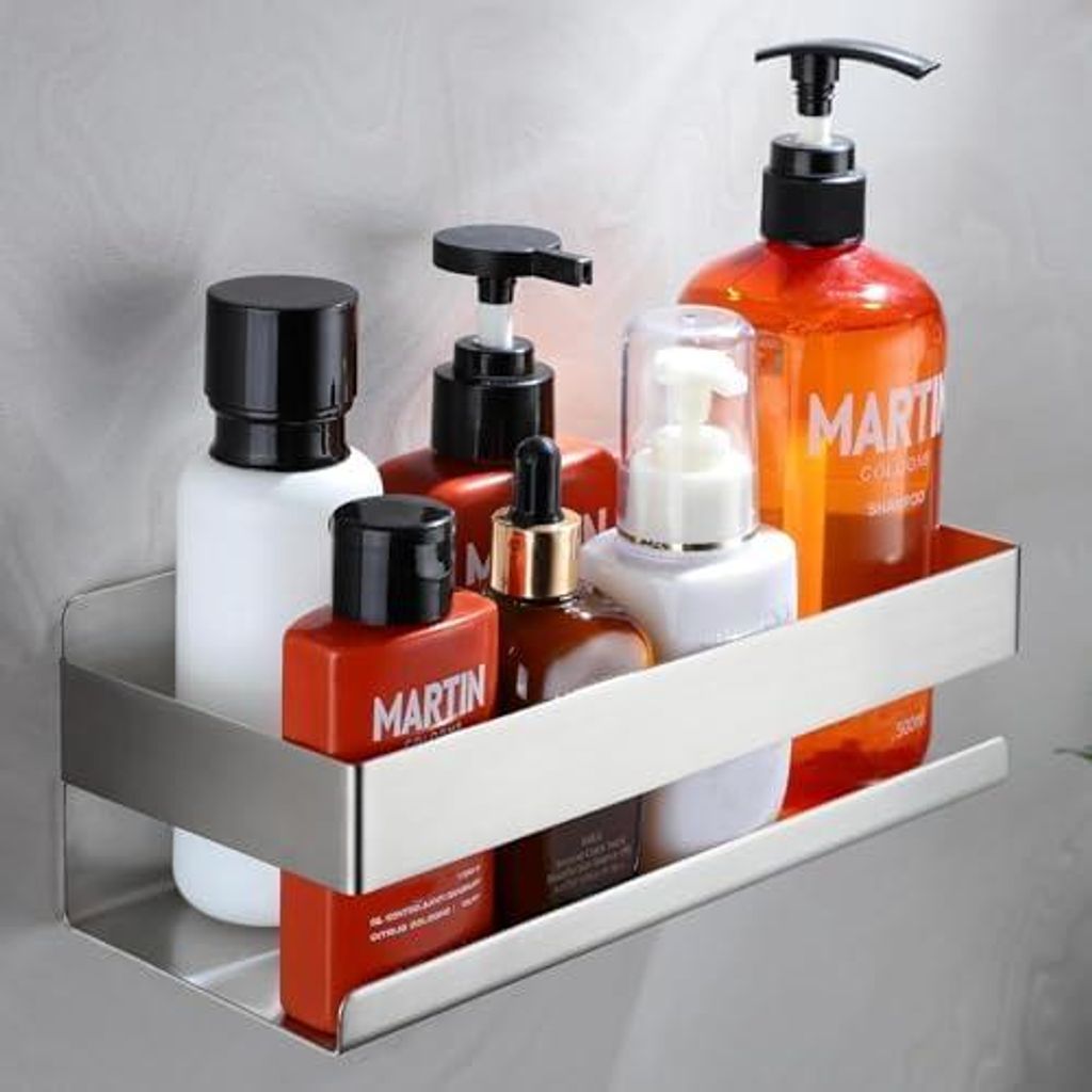 Duschablage ohne Bohren - Duschkorb Selbstklebend Badezimmer Regal in Rostfrei, Platzsparendes Duschregal für Shampoo und Duschgel und Küchenrega...