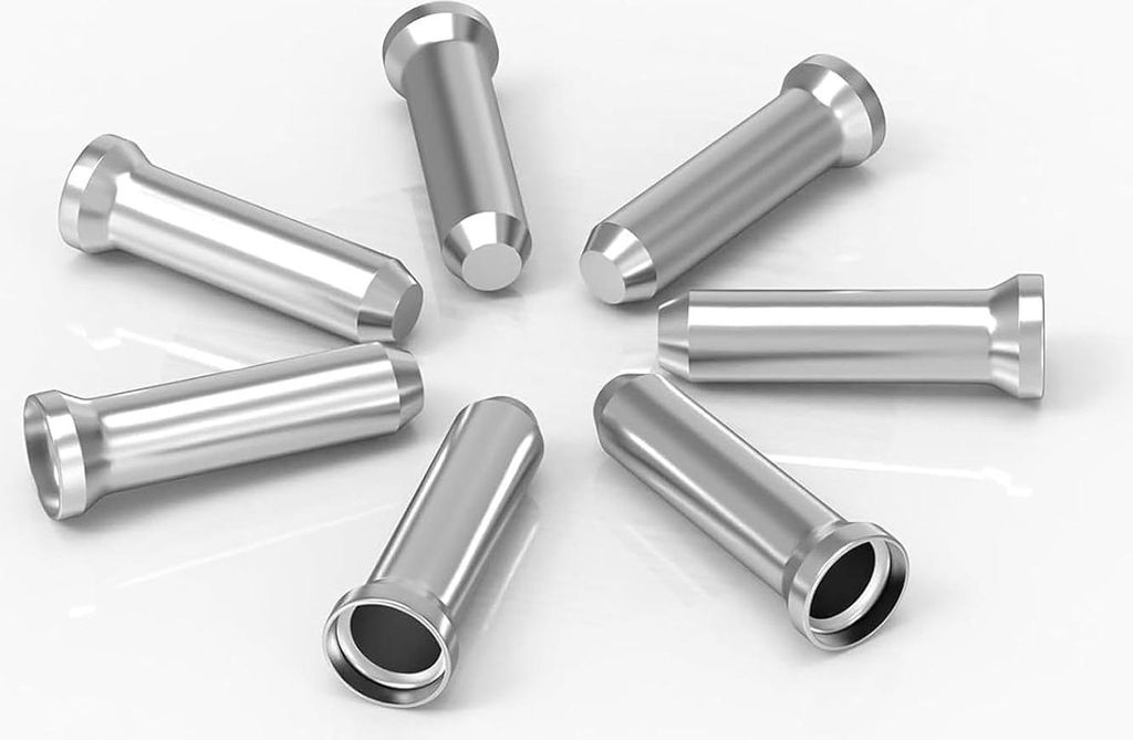 Silber Endkappe, Endkappen für Brems und Schaltzug, Geeignet für Fahrrad Bremszug, Mountainbikes, Rennräder, Aluminiumlegierung, 12 mm, 2 mm