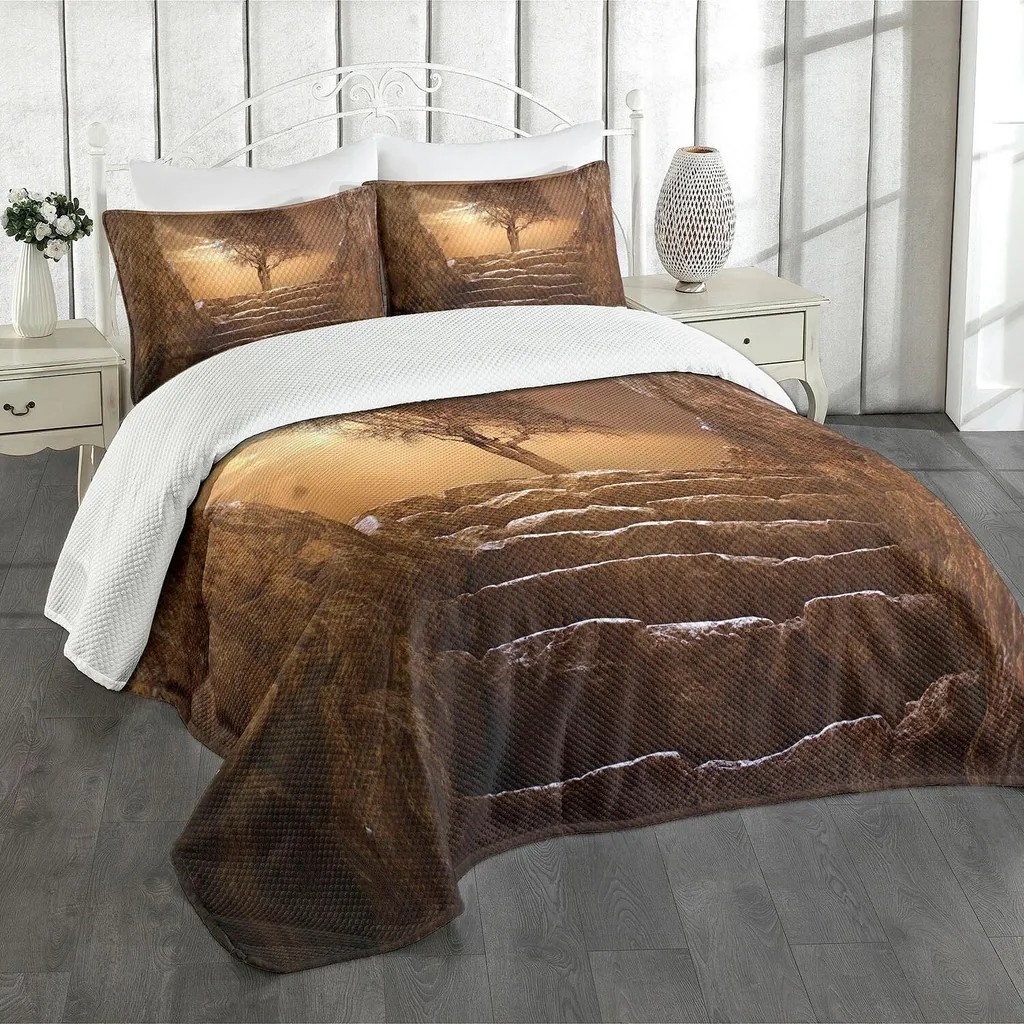 ABAKUHAUS Legno Rustico Tappeto da Parete e Copriletto, Fiori in Vaso