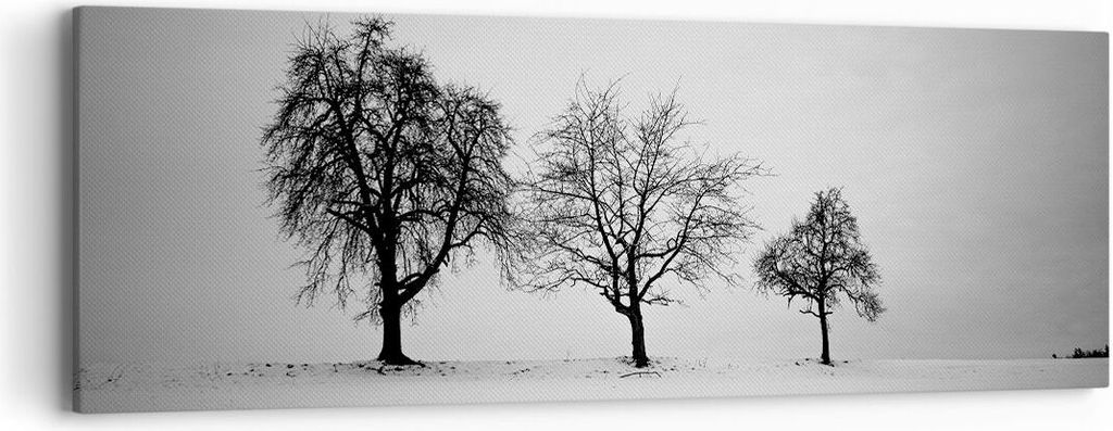 Bild auf Leinwand - Leinwandbild - Einteilig - Winter Bäume Schnee - 90x30cm - Wand Bild - Wanddeko - Wandbilder - Leinwanddruck - Bilder - Wandde...