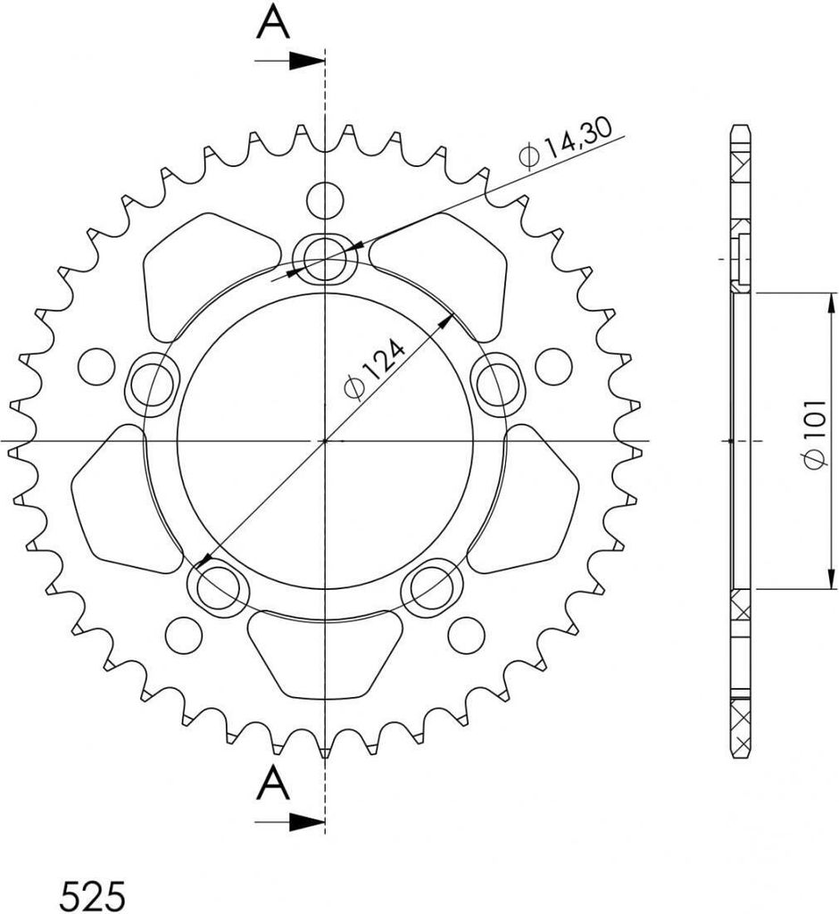 Kettenrad SUPERSPROX RAL-991:43-ORG