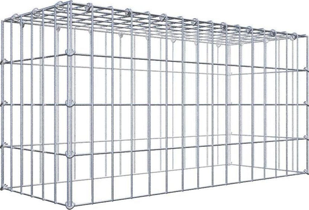 Anbaugabione Typ 3 80 cm x 40 cm x 30 cm (L x H x T), Maschenweite 5 cm x 10 cm, C-Ring