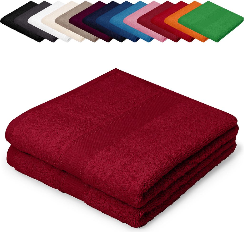 DOPPELPACK Gästetücher 30x50 cm Gästehandtücher Kinderhandtücher Babyhandtücher 100% Baumwolle, Farbe: Bordeaux