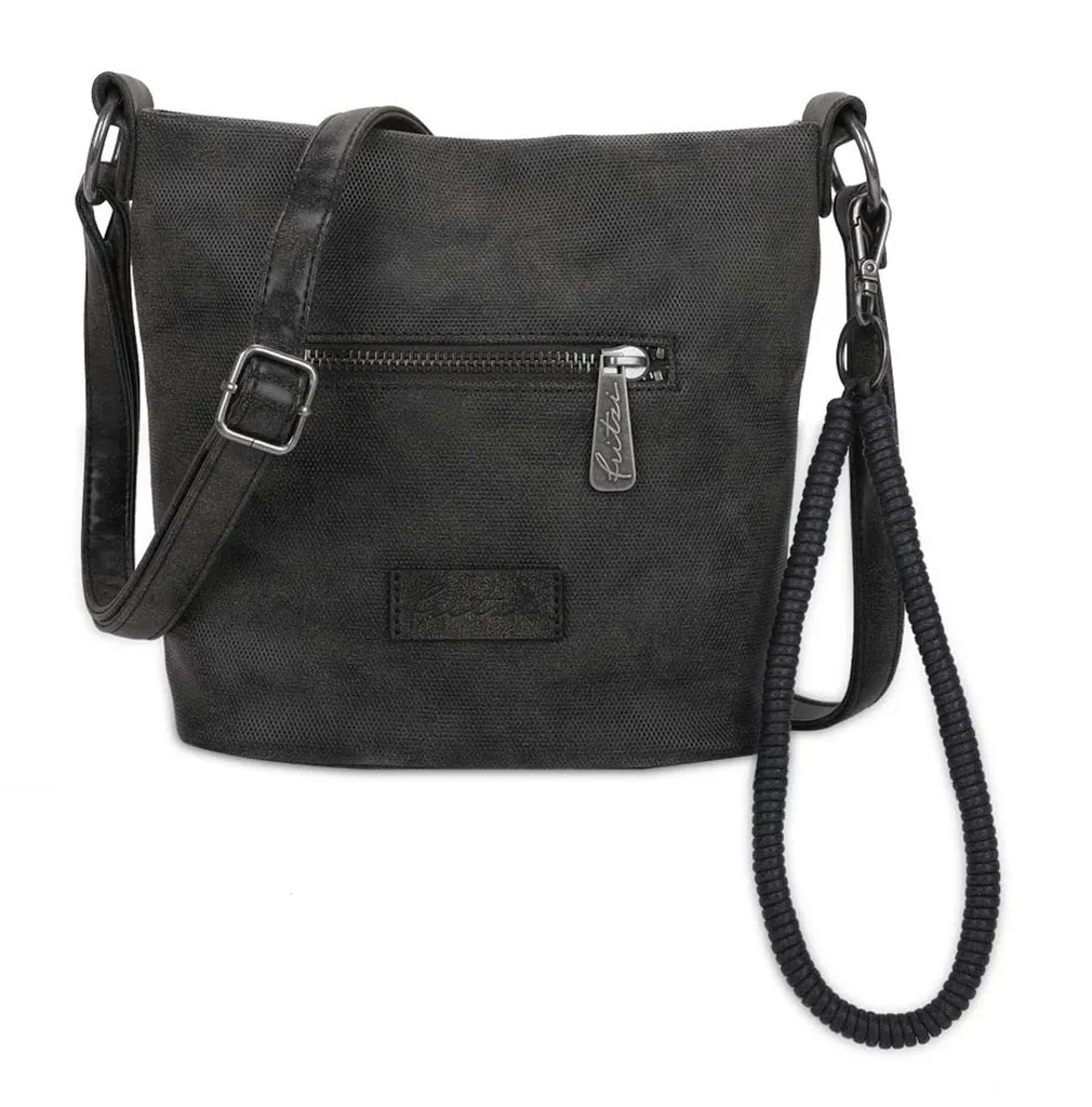 Petit sac à main Rub Iggi06 Black Idol gris foncé texture vegan premium souple