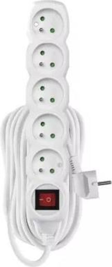 Emos 1902151000, Przełączane, Biały, 5 x gniazdo sieciowe, Zdjęcie produktu 