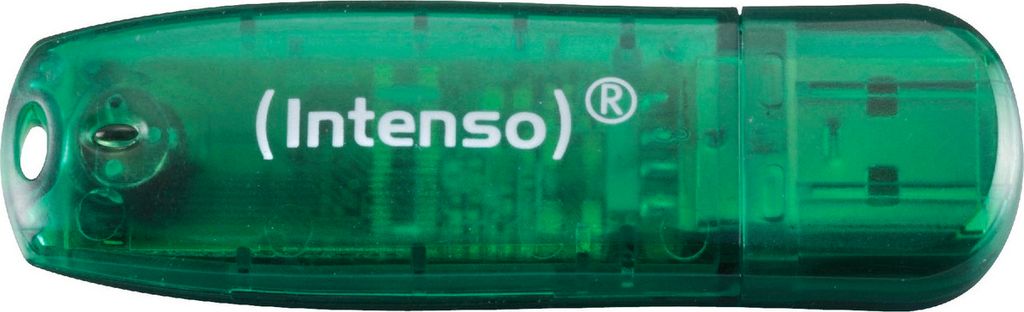 Memoria USB 2.0 de 8 GB, línea "Rainbow", color verde Imagen del producto 
