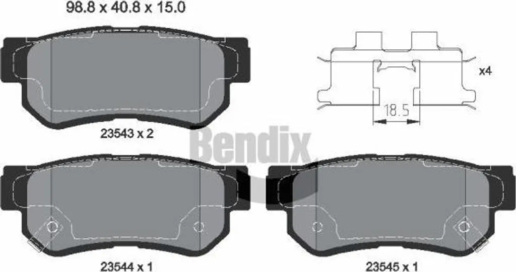 Plaquettes de frein pour Hyundai Tucson et Santa Fe BENDIX BPD1386 Fiables