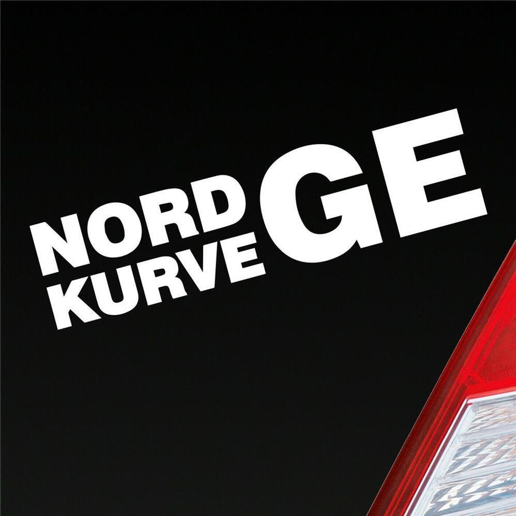 Auto Aufkleber Nordkurve Fans GE Fussball Gelsenkirchen 15x4 cm Weiss Matt Sticker Heckscheibenaufkleber