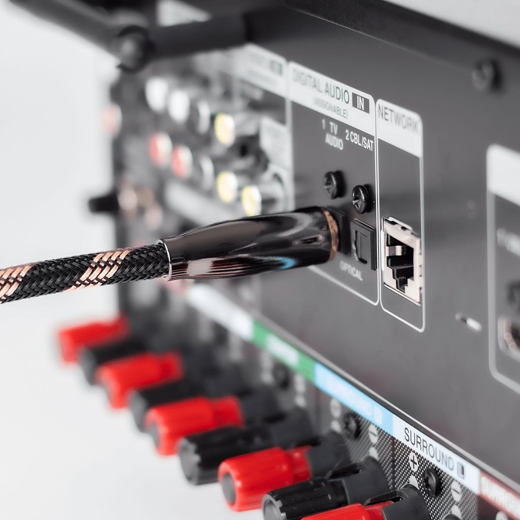 Slim Toslink Optisches Audiokabel SPDIF LWL Digital Kabel (Weiß) 0,5m