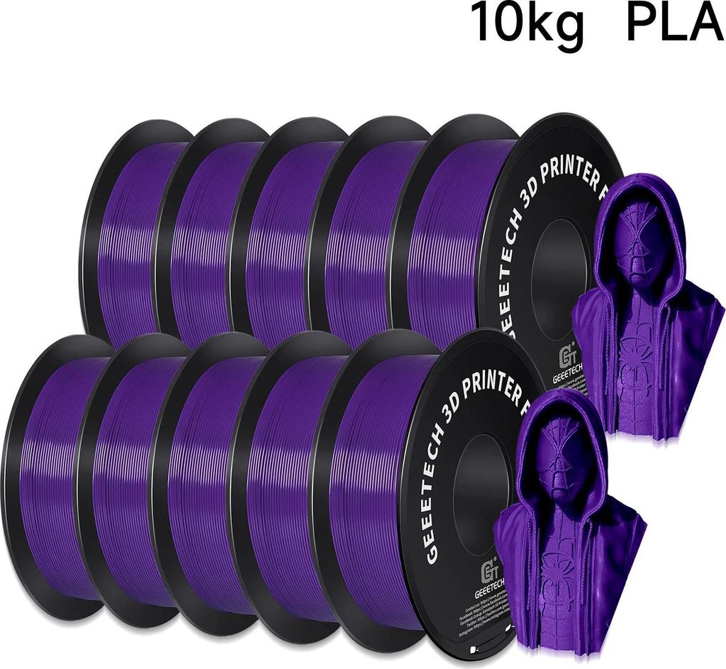 PLA Filament für 3D‐Drucker - Standard PLA 1,75 mm - Verhedderungsfrei - Vakuumverpackt - Toleranz ±0,03 mm - 10er Set - Orange