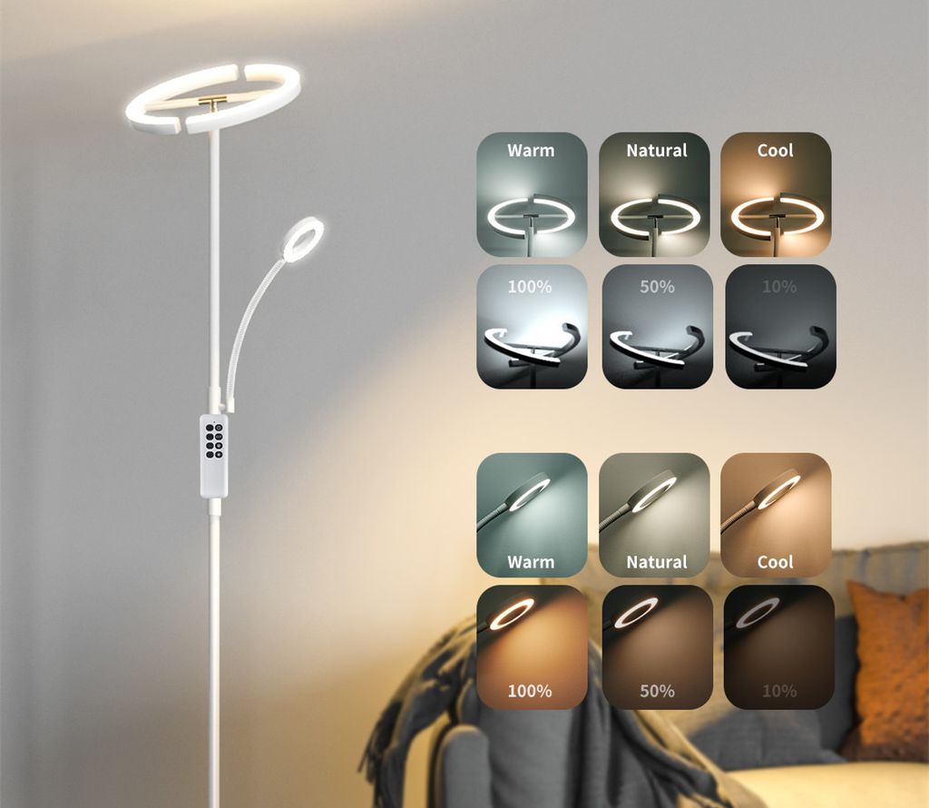 LED Stehleuchte Stehlampe 20W Dimmbar Touch Leselampe Wohnzimmer Schlafzimmer DE 
