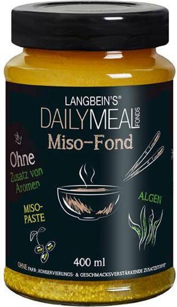Langbein's Daily Meal Miso-Fond 400 Ml Glas Würzig-aromatisch, nach Alge, Miso und Gemüse Vegan Glutenfrei