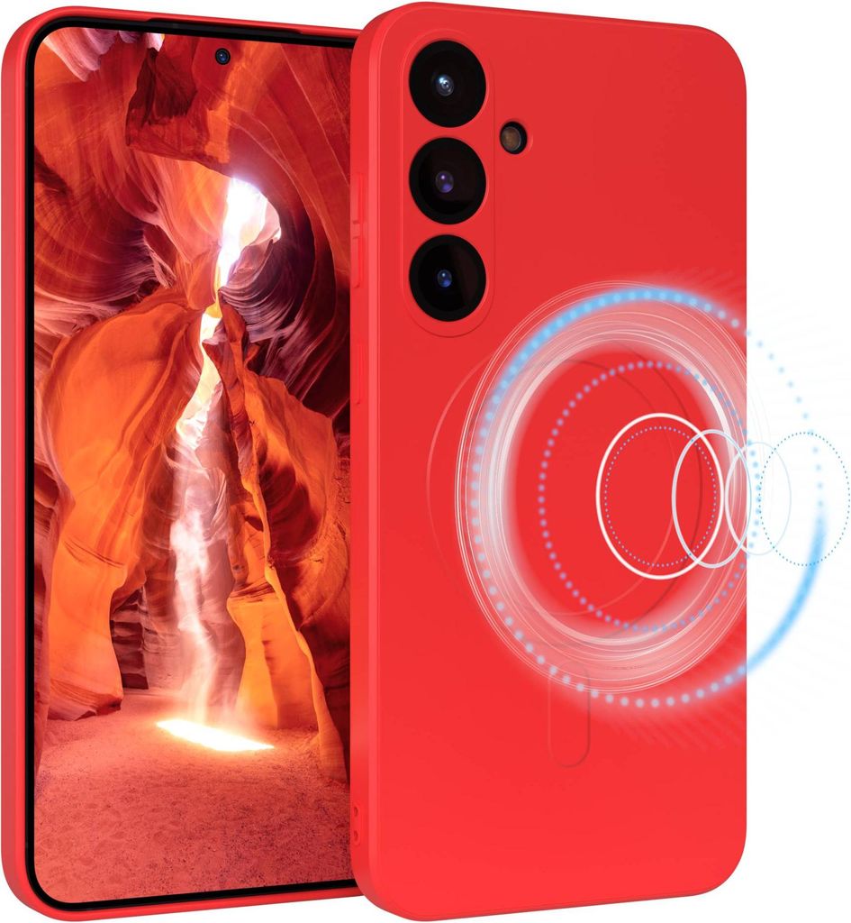 EAZY CASE - Silikonhülle magnetisch für Samsung Galaxy S25 Plus, Hülle Silikon, weich stoßfeste Magnet Handyhülle, Schutzhülle mit Kameraschu...