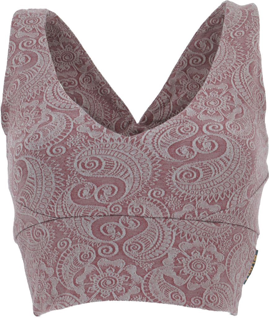 Bauchfreies Top, Bra Top, Yoga Top aus Baumwolle - Braun, Damen, Baumwolle(Bio),Elasthan, Größe: XL