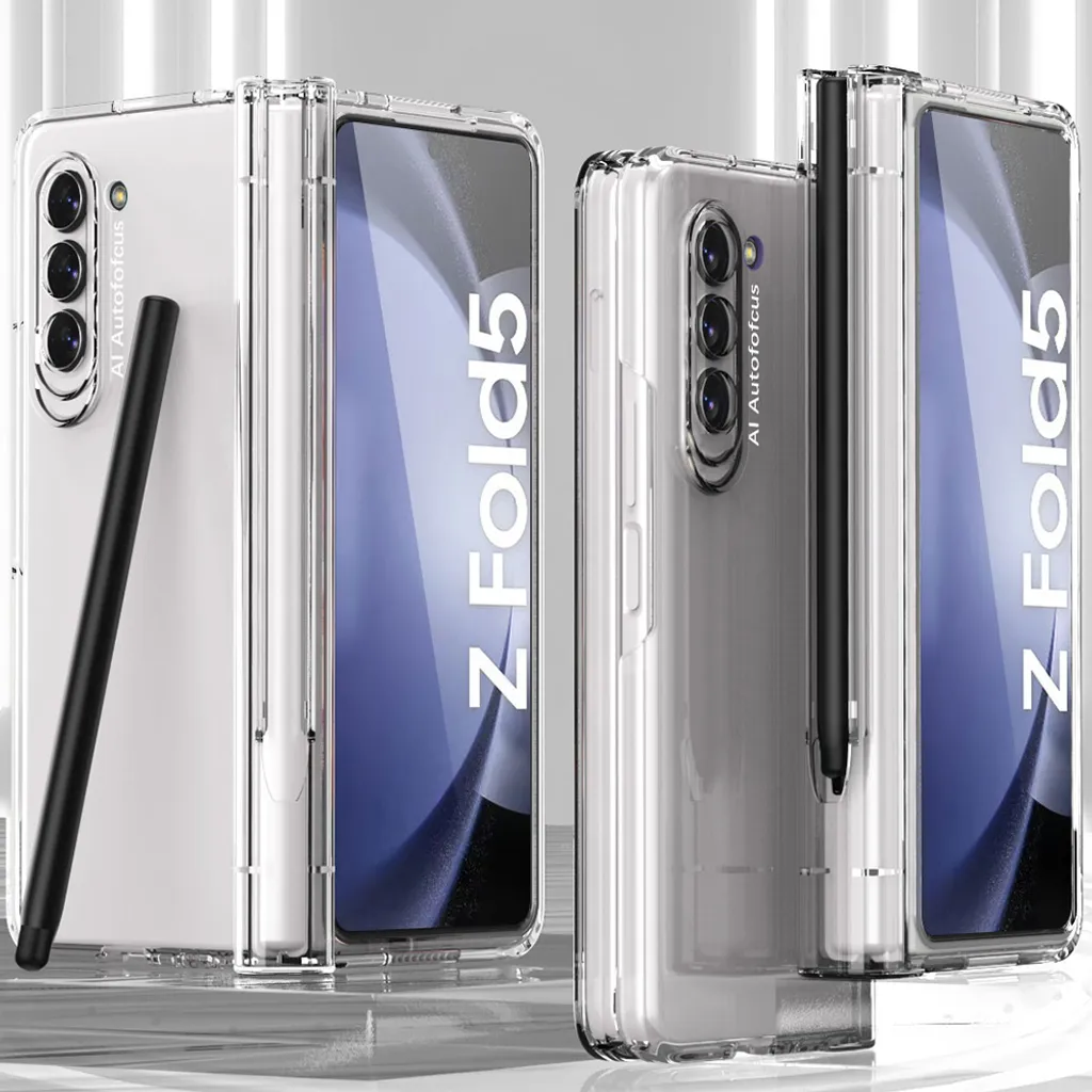 Custodia Samsung Z Fold 5 Trasparente con Porta S-Pen e Cerniera PC