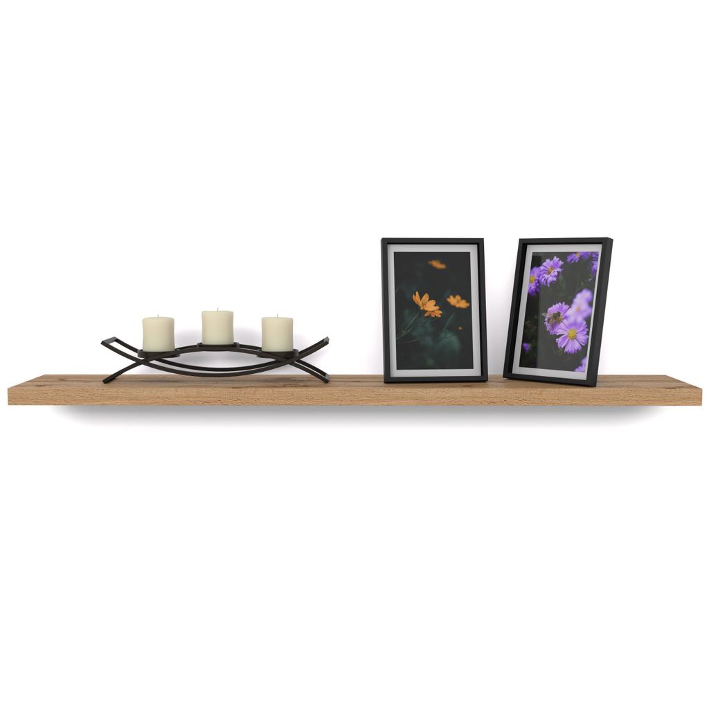 STIV Möbel | Wandregal Eiche Wotan 80 cm | Regalbrett mit Produktbild 