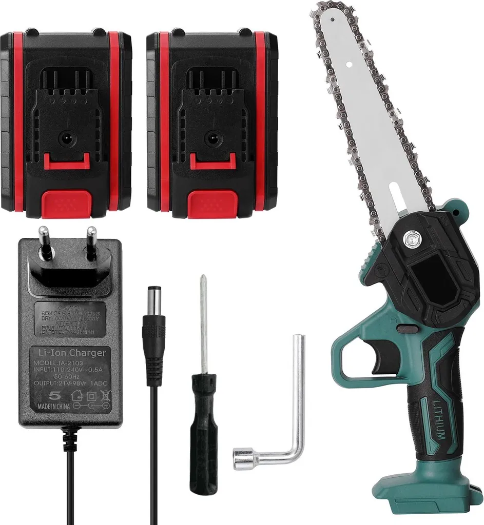 Mini Motosega Leggera per Donne e Anziani | 20V 2 Batterie 15cm