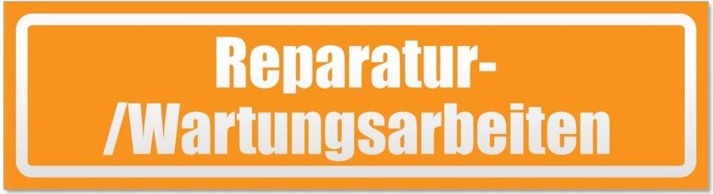 Kiwistar - Autoaufkleber - Orange - 45 x 12 cm - Reparatur - /Wartungsarbeiten invertiert - Hinweis Aufkleber Sticker für Auto, Kfz, Fahrrad, PKW,...