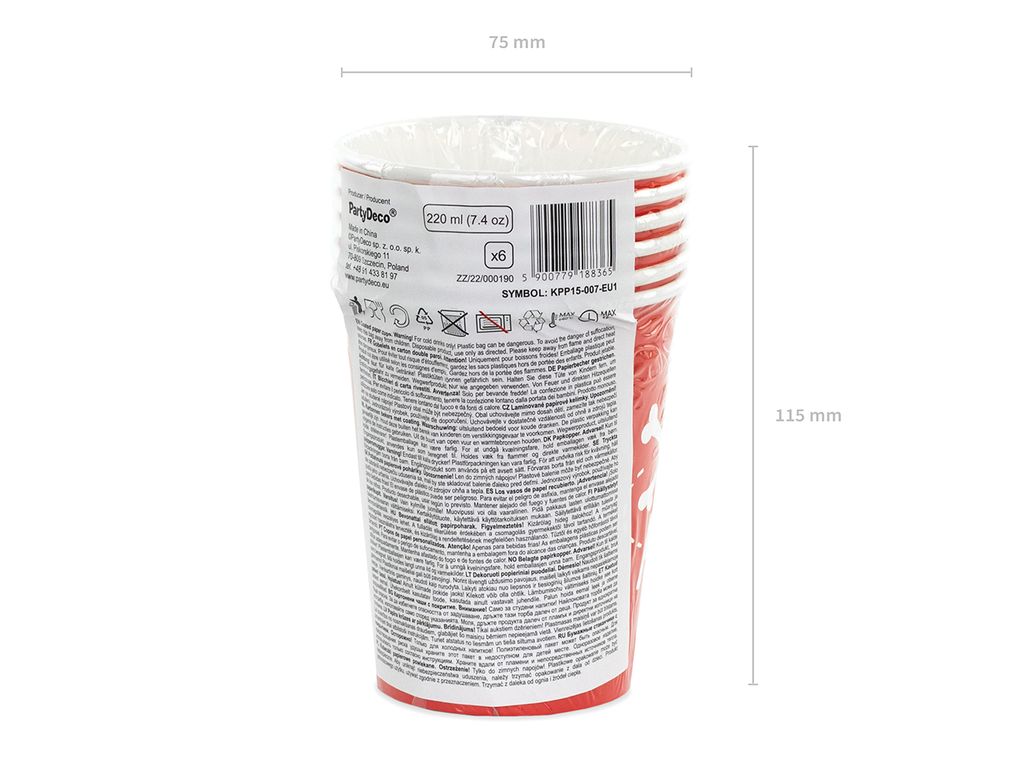 8 Pirat-Papierbecher 250 Ml – Weiß, Ideal Für Mottopartys & Kindergeburtstage