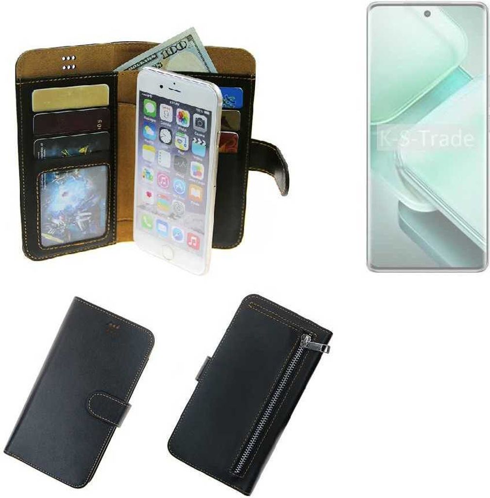 K-S-Trade Schutz Hülle kompatibel mit Vivo V40e Klapphülle Case Phone cover Slim Handytasche Handy Hülle schwarz aus Kunstleder (1 Stk)