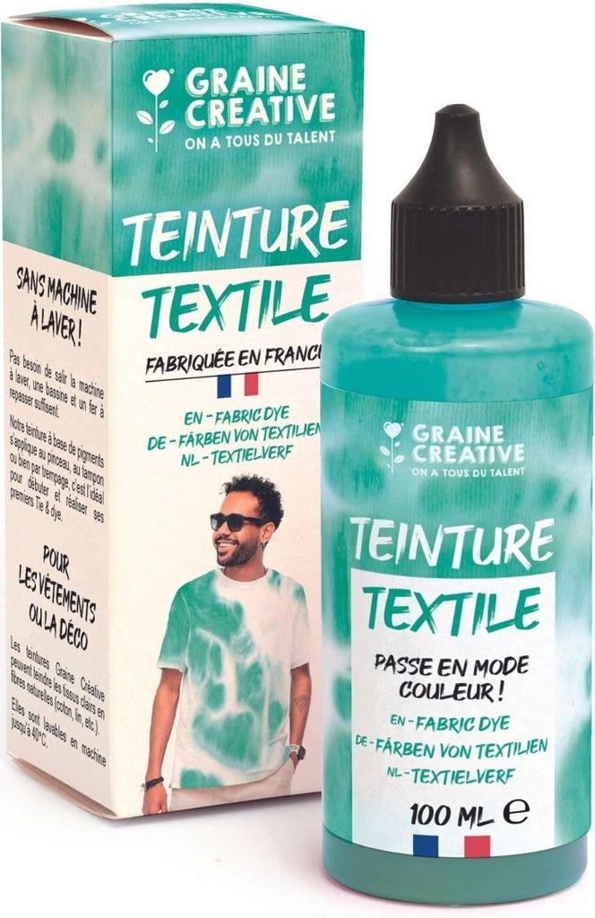 Textilfarbe 100 ml Tie and die Effekt - türkisblau
