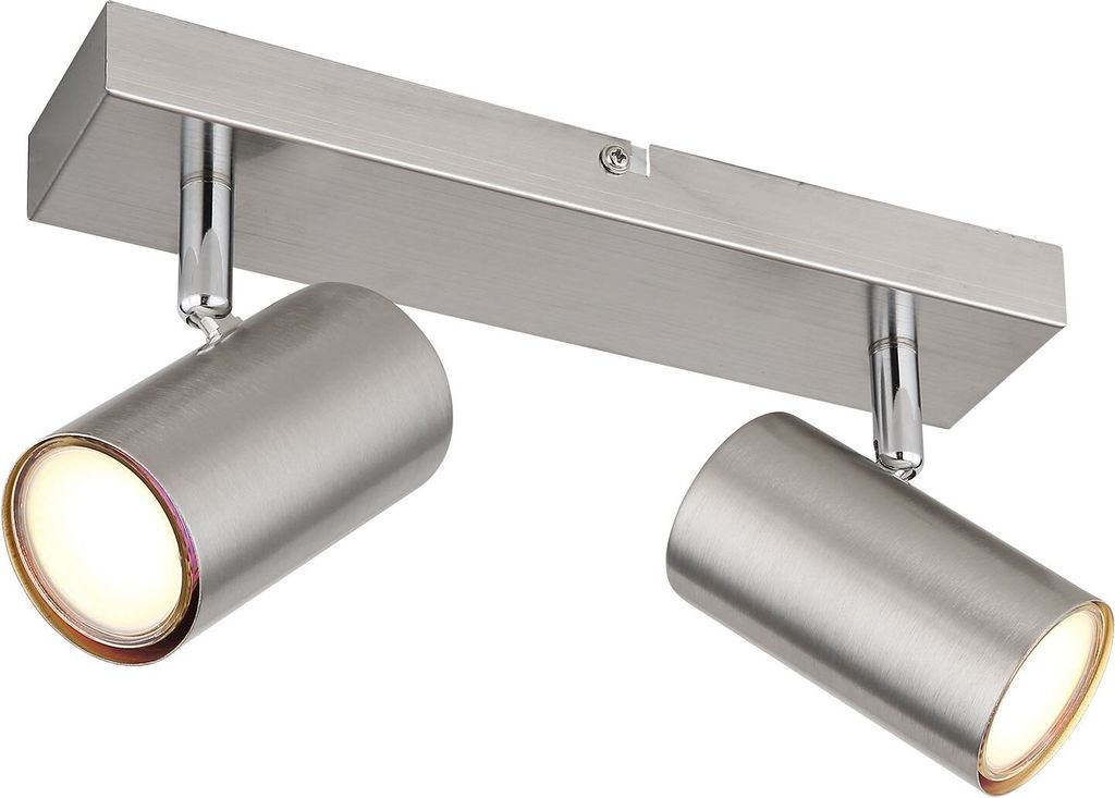 GLOBO 57911-2 ROBBY Strahler Metall Nickel matt, 2x GU10