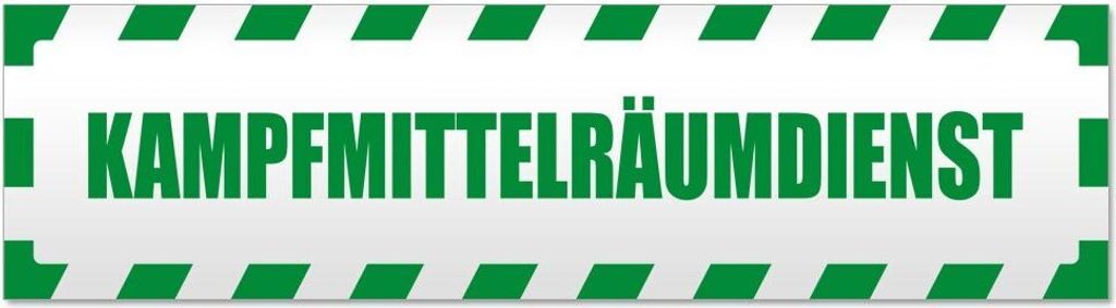Kiwistar Kampfmittelräumdienst gestreift Magnetschild Schild magnetisch - 45cm Grün - Magnetfolie für Auto PKW Kfz