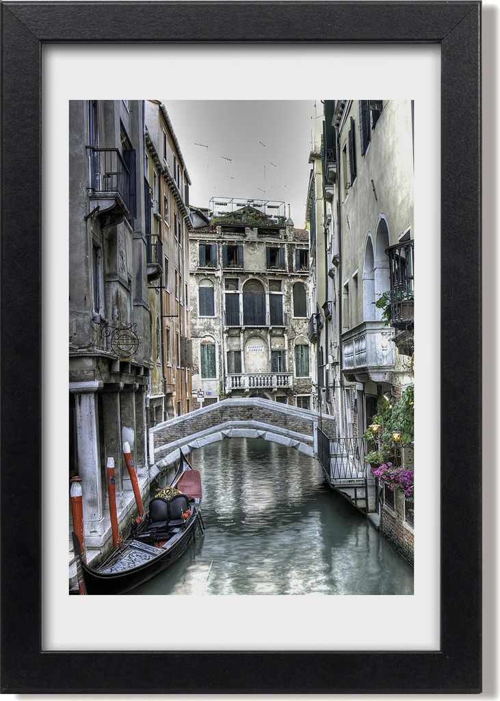 Bild 20x30 MDF-Rahmen, Wandkunst Venedig Italien