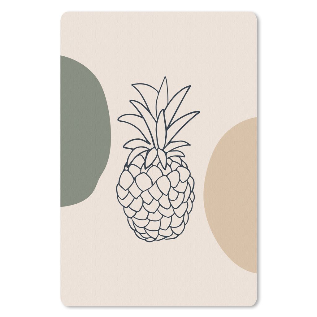MuchoWow Mauspad Mousepad Obst - Ananas - Pastell 18x27 cm - Mousepads - Maus Mat - Pad - Mausunterlage
