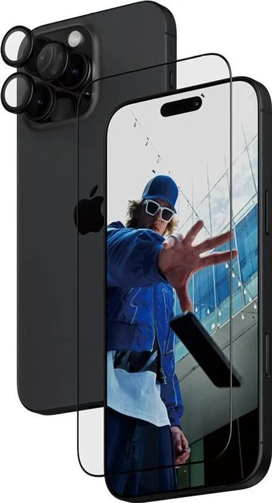 Protezione PanzerGlass iPhone 16 Pro 2-in-1: Vetro e Fotocamera Nero