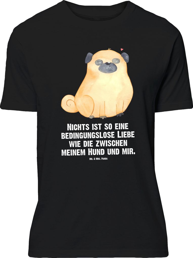 Mr. & Mrs. Panda Größe M T-Shirt Mops - Schwarz - Geschenk, mit Spruch, Hund, Liebe, Shirt, Tshirt, Pure, Knuffig, Sprüche, Herren