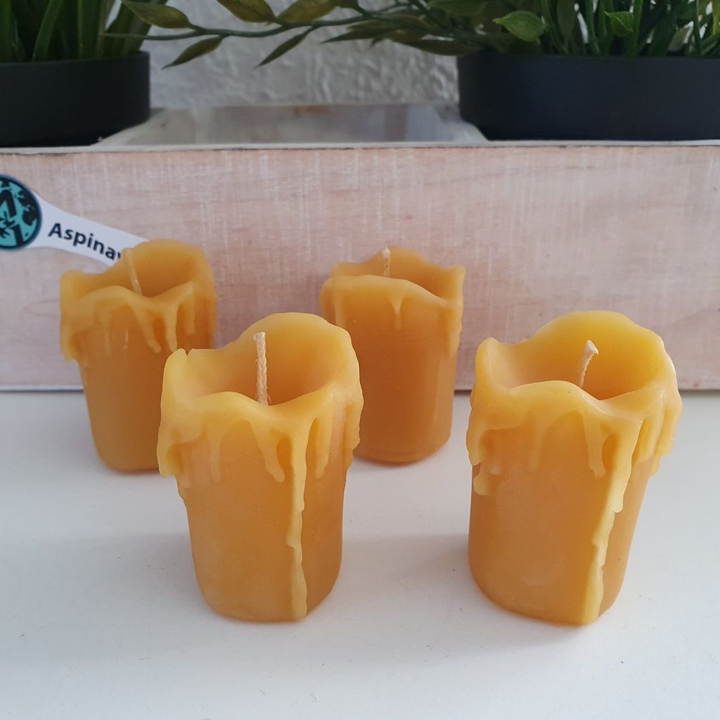 4er Set Schmelzende Kerzen aus 100% Bienenwachs