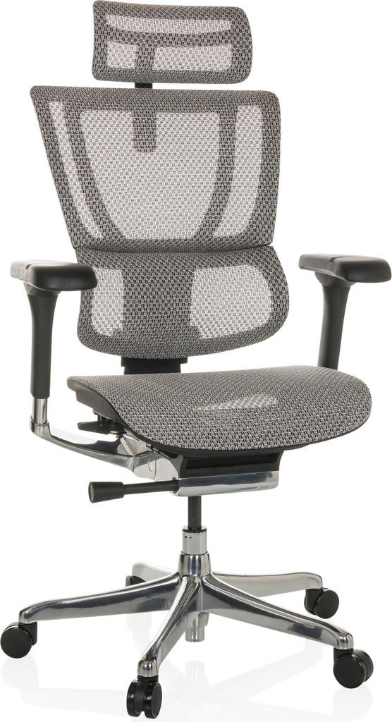 hjh OFFICE Luxus Chefsessel ERGOHUMAN SLIM GEN2 Ergonomischer Bürostuhl mit Armlehnen (höhenverstellbar) Netzstoff Drehstuhl für Büro, Zuhause