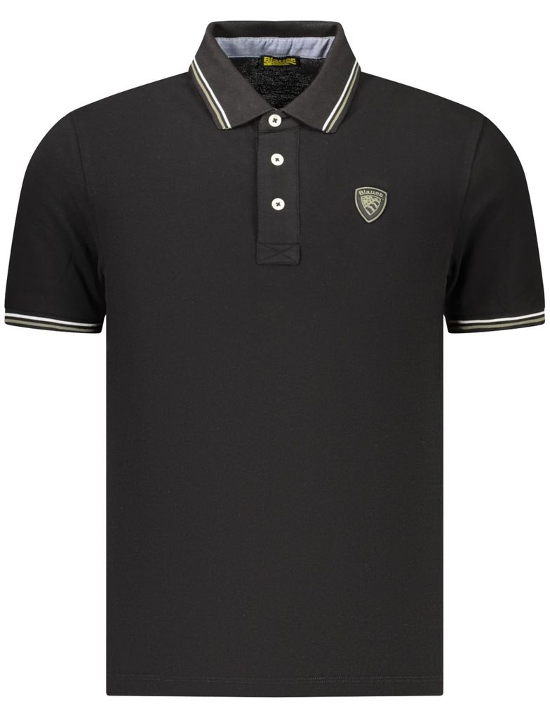 Schwarzes Poloshirt Herren: Stilvolles Kurzarmshirt mit Logo