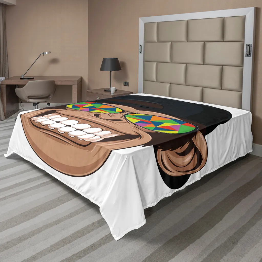 Lenzuolo Artistico ABAKUHAUS Scimmia Hipster 266x260 cm - Idea Regalo