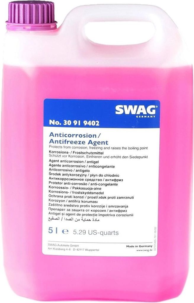 SWAG Kühlmittel Kühlerfrostschutz 5L Violett Antifreeze Konzentrat G12+