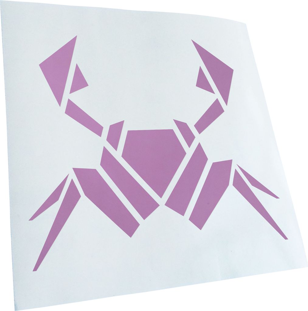 Kiwistar - Autoaufkleber - Papierfalten Krabbe - Flieder - 24x21cm - Aufkleber für Auto, Laptop, Fahrrad, LKW, Motorrad mehrfarbig JDM Decal Racing