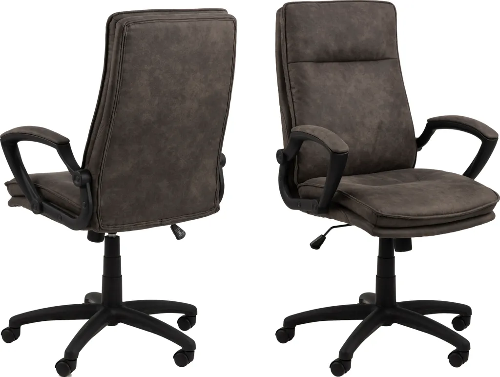 Chaise de bureau Brum grise idéale pour le télétravail et l'ordinateur