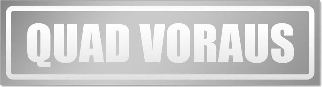 Kiwistar Quad voraus invertiert Magnetschild Schild magnetisch - 20cm Silber - Magnetfolie für Auto PKW Kfz