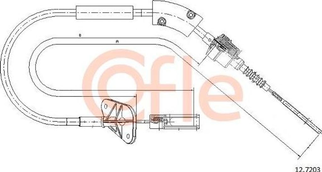 COFLE 12.7203 Seilzug, Kupplungsbetätigung OE 55210048 kompatibel mit Panda, 500C, 500