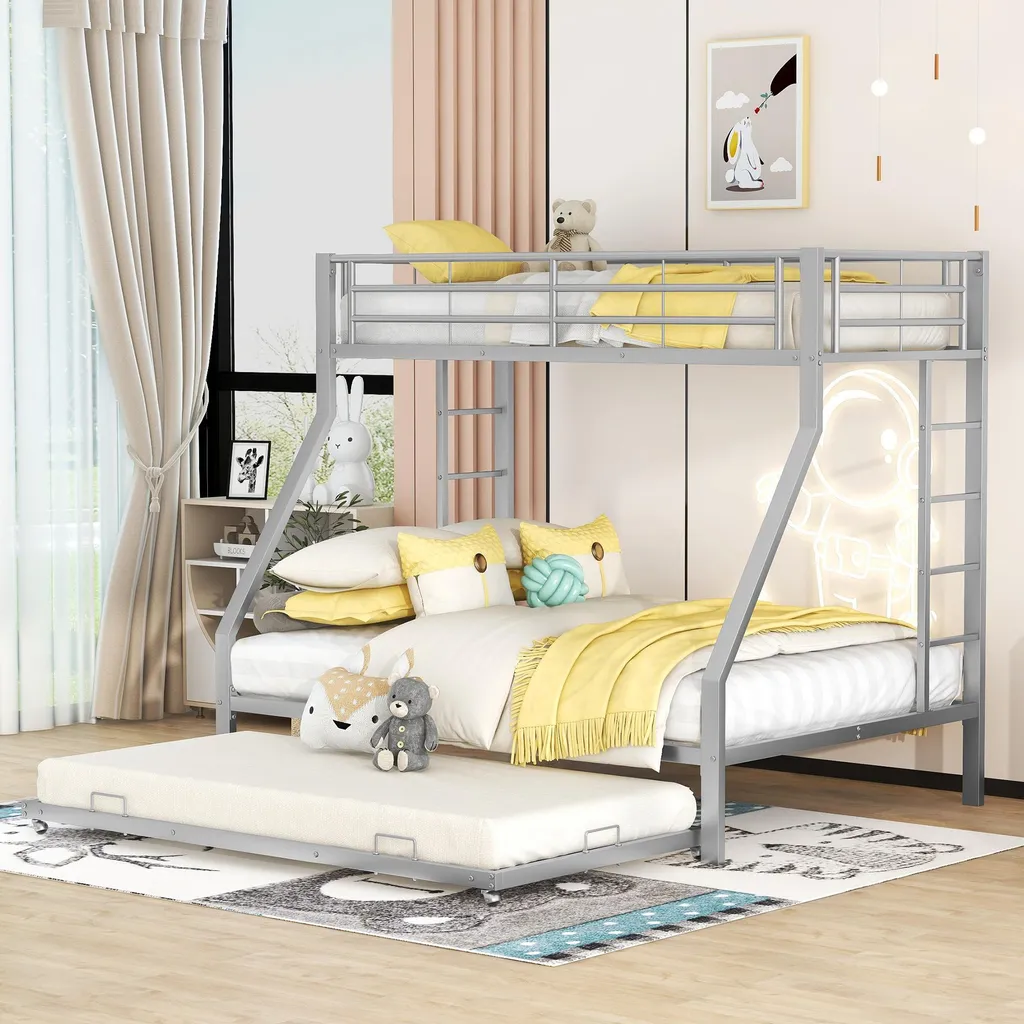 Lit superposé 3 places métal pour optimiser l'espace chambre enfant