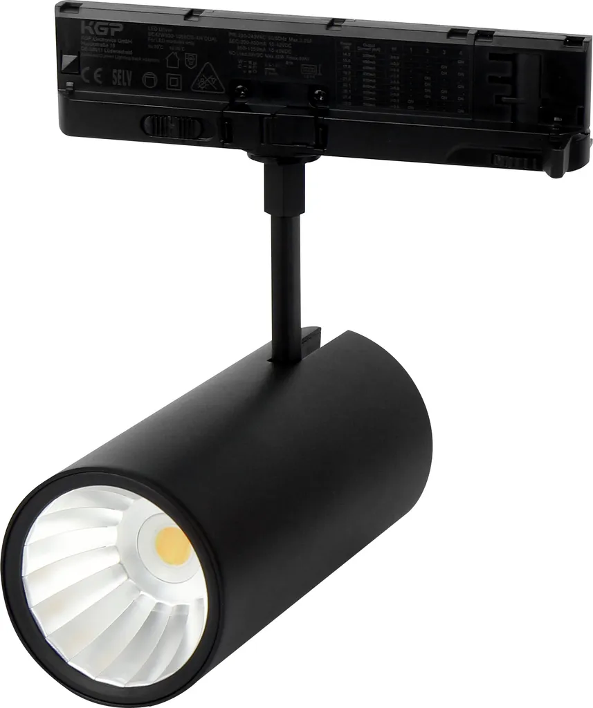 Éclairage boutique rail triphasé LED LUMICANTO noir CCT 14-29W puissant